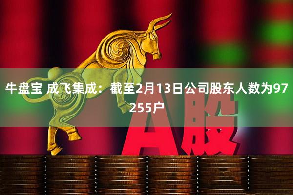 牛盘宝 成飞集成：截至2月13日公司股东人数为97255户
